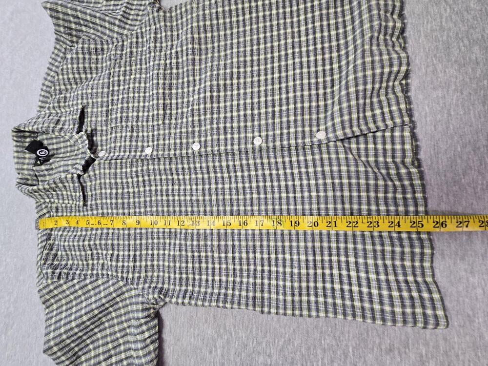 Jimmy'Z Shirt Mens Medium Gray Plaid Short Sleeve Button Up Vtg Skateboard - Picture 8 of 8